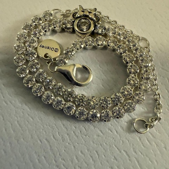 Authentic Pandora Minnie Mouse White Tennis Bracelet, SZ 18CM - Picture 1 of 7